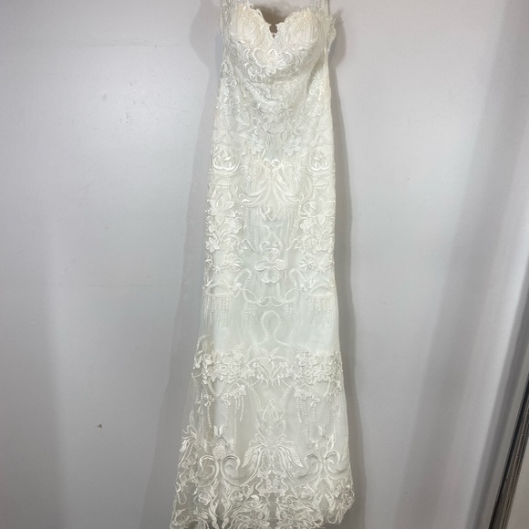 Cocomelody Strapless A line Corset Dress Ivory Size 14 - Picture 1 of 6